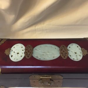 Chinese white Jade Music Box with Lock